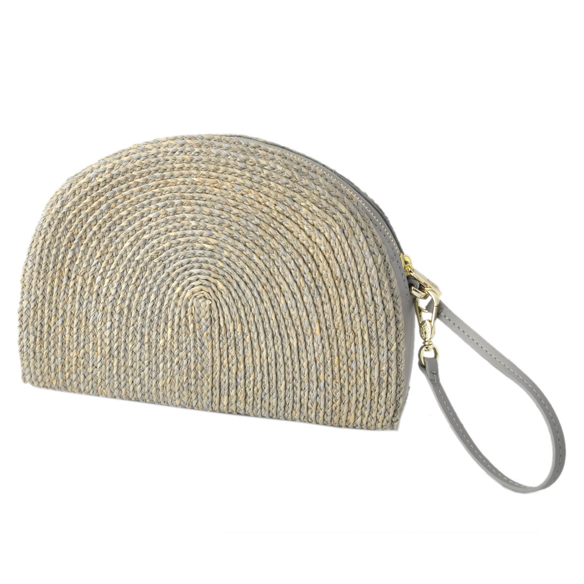 ヘレンカミンスキー HELEN KAMINSKI Lina Pochette L Eclipse Melange/Frost ≪2018SS≫ラフィア製手編み×レザー クラッチバッグ ハンドポーチ かごバッグ ラージサイズ