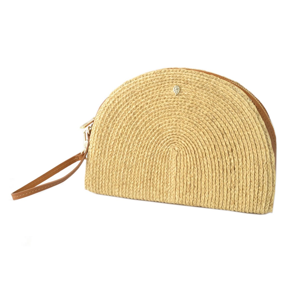 ヘレンカミンスキー HELEN KAMINSKI Lina Pochette L Natural/Tan ≪2018SS≫ラフィア製手編み×レザー クラッチバッグ ハンドポーチ かごバッグ ラージサイズ