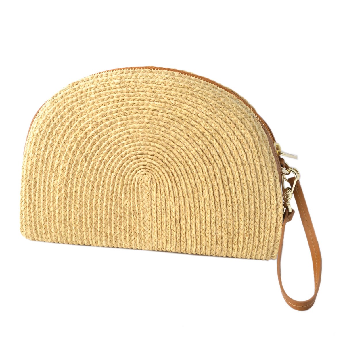 ヘレンカミンスキー HELEN KAMINSKI Lina Pochette L Natural/Tan ≪2018SS≫ラフィア製手編み×レザー クラッチバッグ ハンドポーチ かごバッグ ラージサイズ