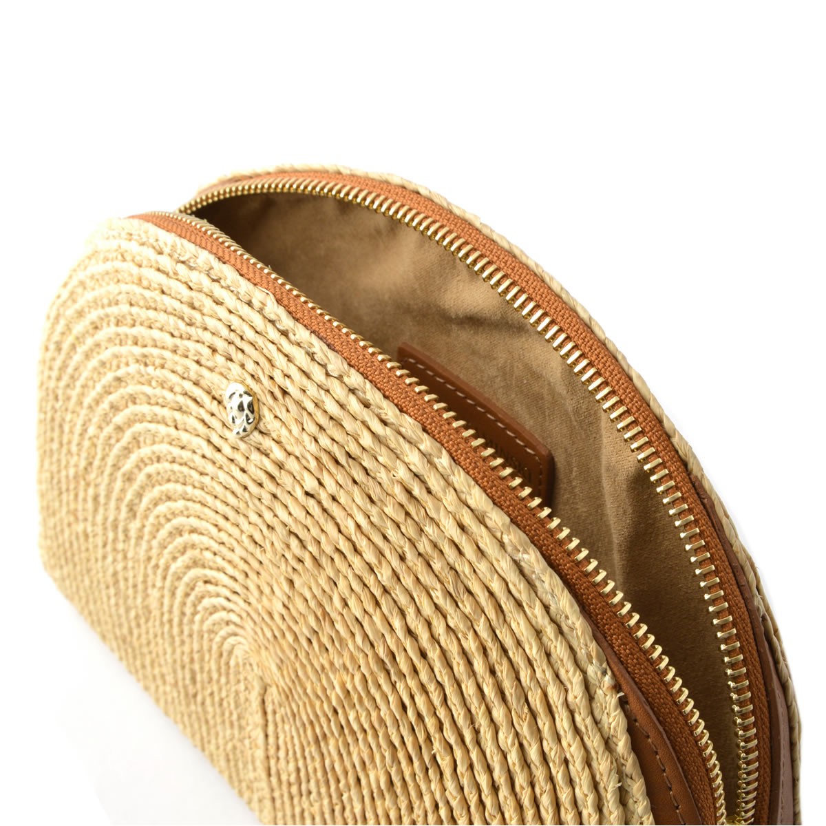 ヘレンカミンスキー HELEN KAMINSKI Lina Pochette L Natural/Tan ≪2018SS≫ラフィア製手編み×レザー クラッチバッグ ハンドポーチ かごバッグ ラージサイズ