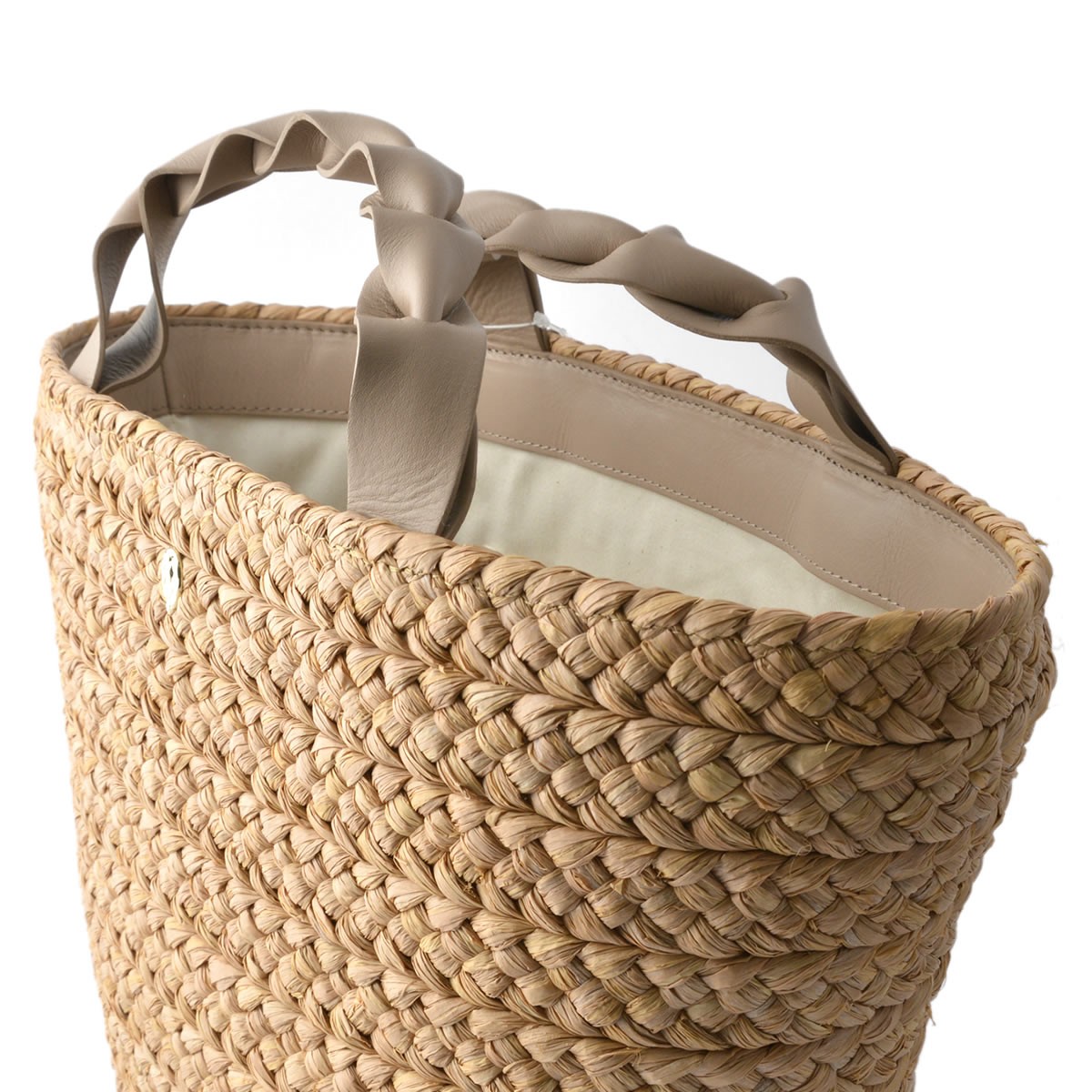 ヘレンカミンスキー HELEN KAMINSKI Rhianna S Nougat/Pebble ≪2018SS≫ラフィア製 手編み×レザー トートバッグ かごバッグ スモールサイズ
