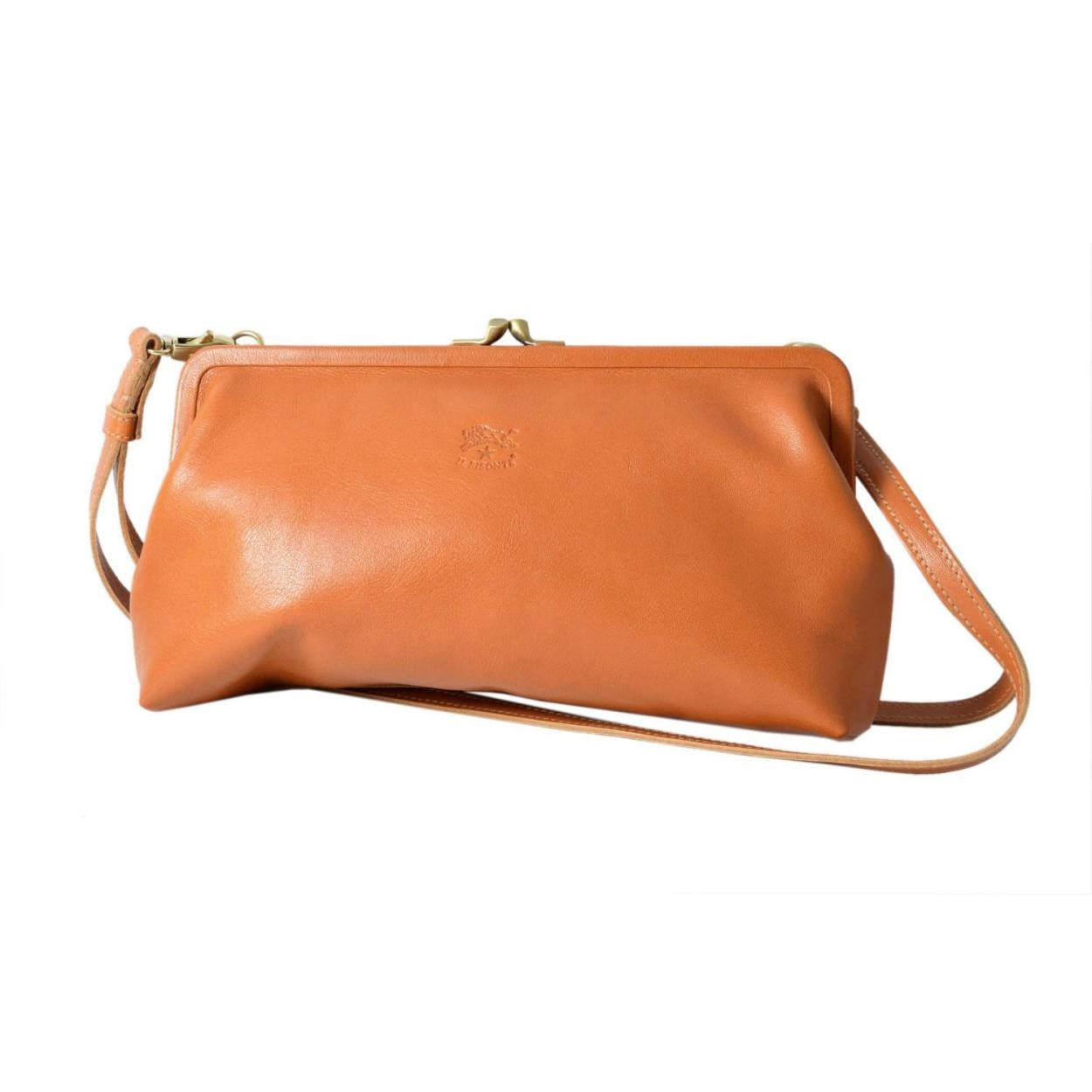 イルビゾンテ IL BISONTE A2232 P 145 Caramel 2WAY がま口 ショルダーバッグ クラッチバッグ クロスボディ CLUTCH