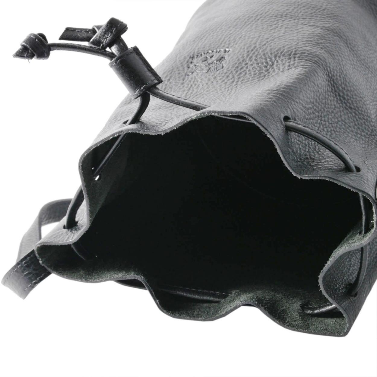 イルビゾンテ IL BISONTE A2601 P 153 Nero タッセルチャーム付 ショルダーバッグ 巾着ポシェット BUCKET