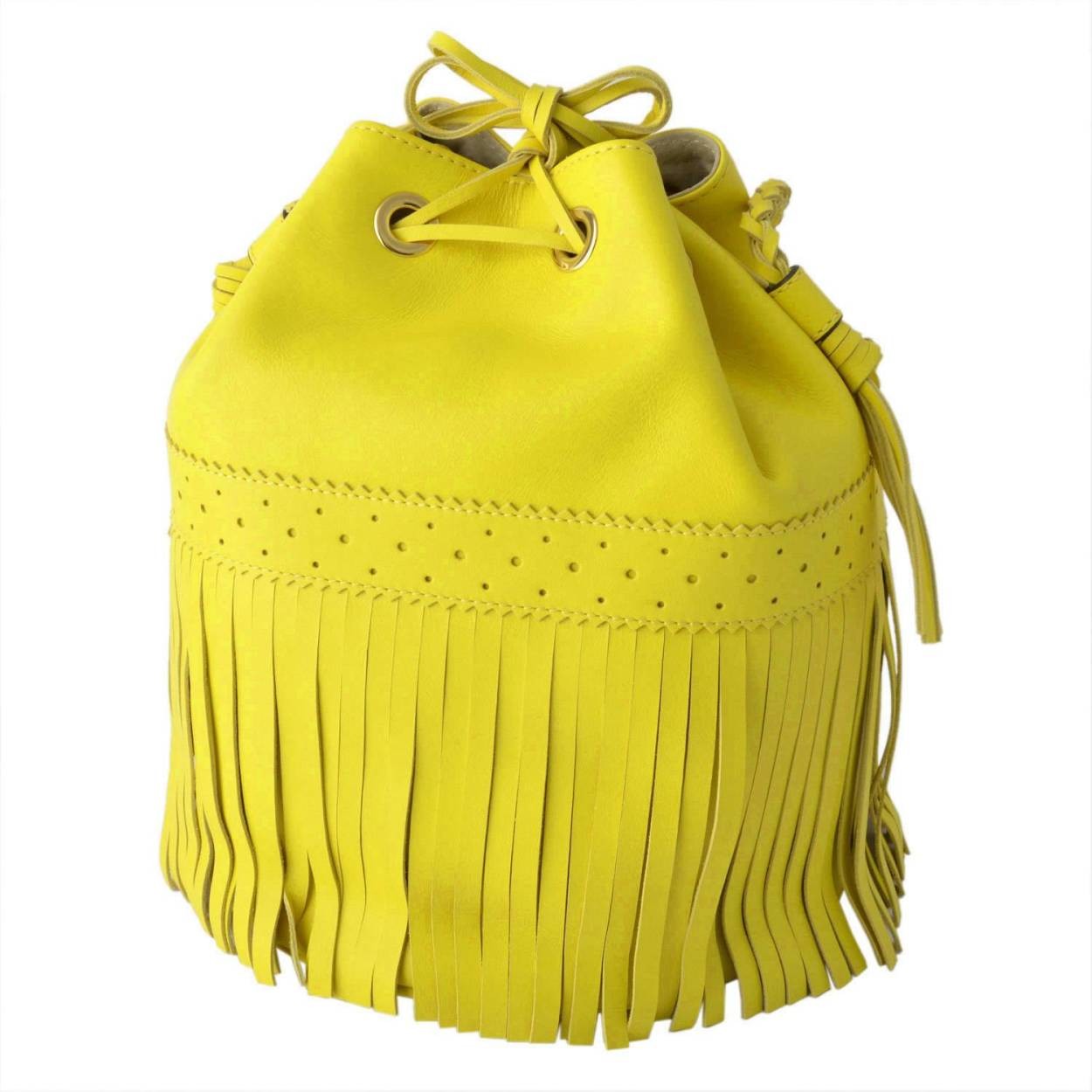 ジェイアンドエムデヴィッドソン J&M DAVIDSON  815 7314 5170 MIMOSA YELLOW カーニバル L フリンジ 巾着型 ショルダーバッグ CARNIVAL L