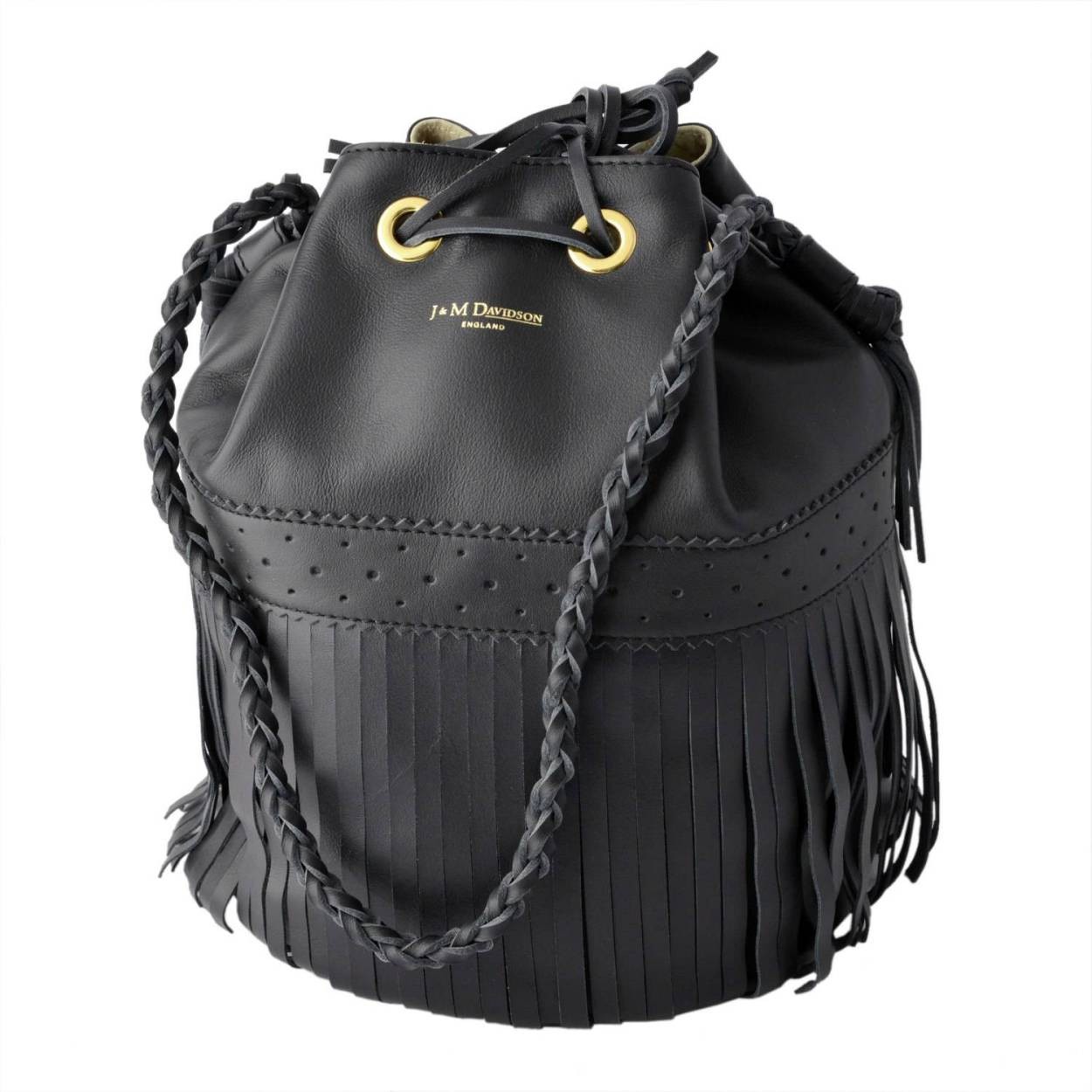 ジェイアンドエムデヴィッドソン J&M DAVIDSON  815 7314 9990 BLACK カーニバル L フリンジ 巾着型 ショルダーバッグ CARNIVAL L