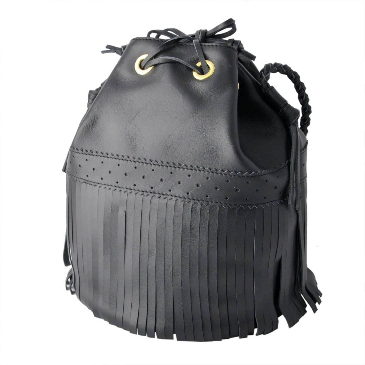 ジェイアンドエムデヴィッドソン J&M DAVIDSON  815 7314 9990 BLACK カーニバル L フリンジ 巾着型 ショルダーバッグ CARNIVAL L