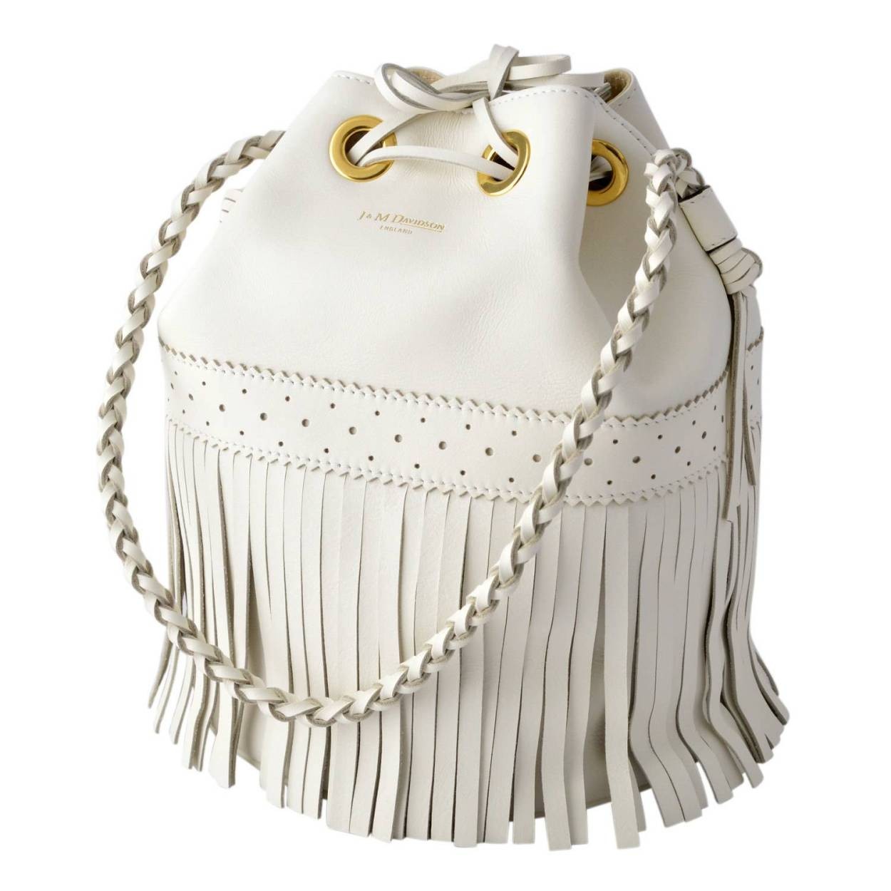 ジェイアンドエムデヴィッドソン J&M DAVIDSON  815 7314 0150 NEW WHITE カーニバル L フリンジ 巾着型 ショルダーバッグ CARNIVAL L