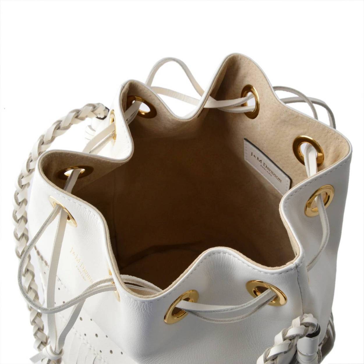 ジェイアンドエムデヴィッドソン J&M DAVIDSON  815 7314 0150 NEW WHITE カーニバル L フリンジ 巾着型 ショルダーバッグ CARNIVAL L