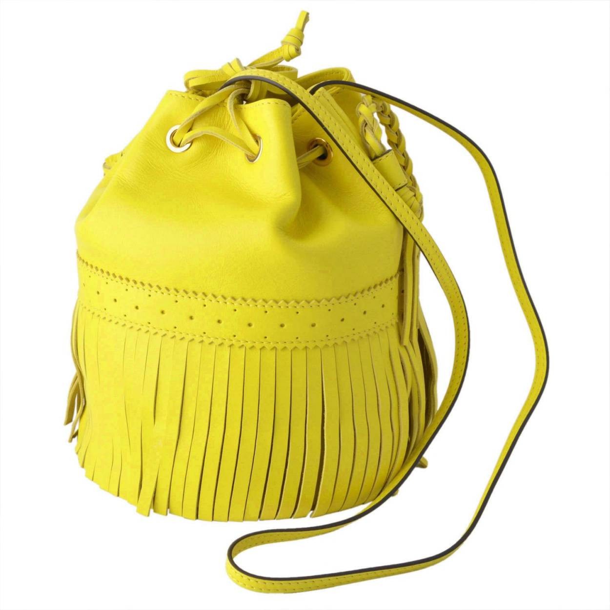 ジェイアンドエムデヴィッドソン J&M DAVIDSON  1355 7314 5170 MIMOSA YELLOW カーニバル M フリンジ 巾着型 2WAY ショルダーバッグ CARNIVAL M