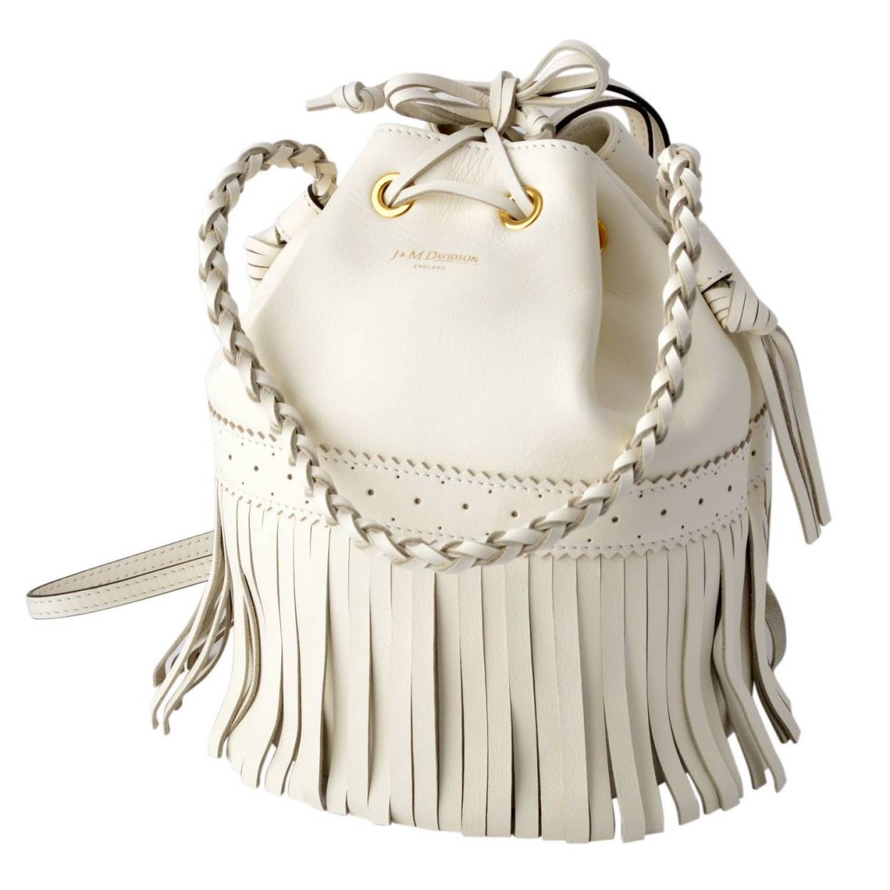 ジェイアンドエムデヴィッドソン J&M DAVIDSON  1355 7314 0150 NEW WHITE カーニバル M フリンジ 巾着型 2WAY ショルダーバッグ CARNIVAL M