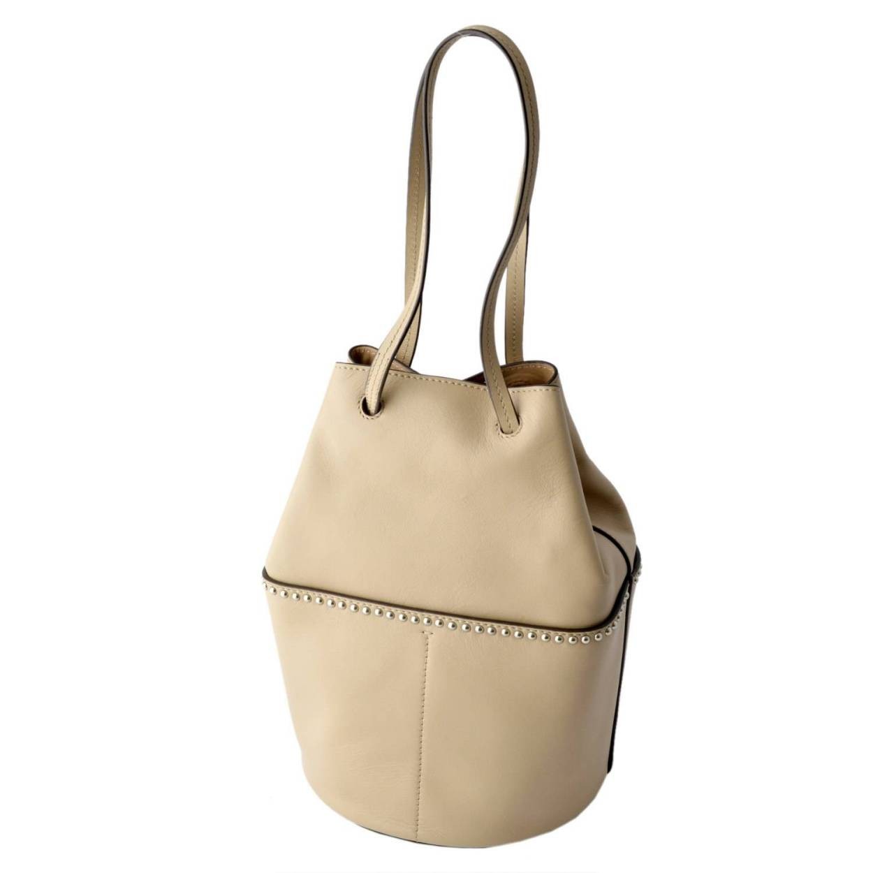 ジェイアンドエムデヴィッドソン J&M DAVIDSON  1428N 7314 6040 SAHARA BEIGE ミニ デイジー ウィズ スタッズ 円筒型 ハンドバッグ MINI DAISY WITH STUDS