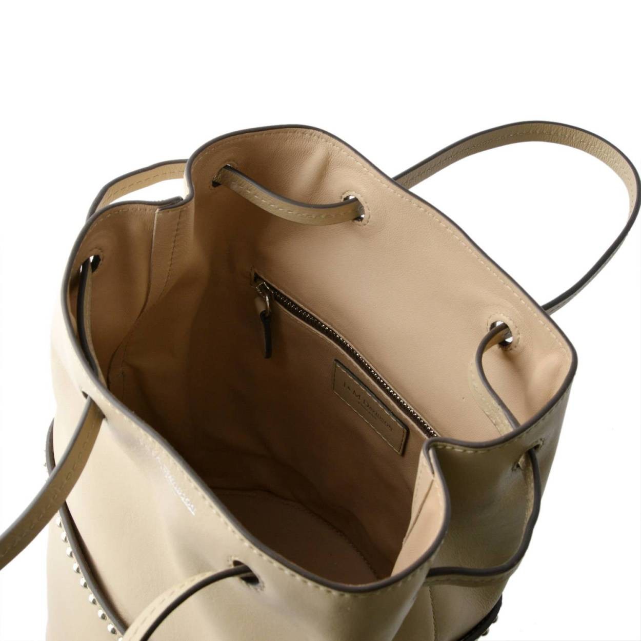 ジェイアンドエムデヴィッドソン J&M DAVIDSON  1428N 7314 6040 SAHARA BEIGE ミニ デイジー ウィズ スタッズ 円筒型 ハンドバッグ MINI DAISY WITH STUDS