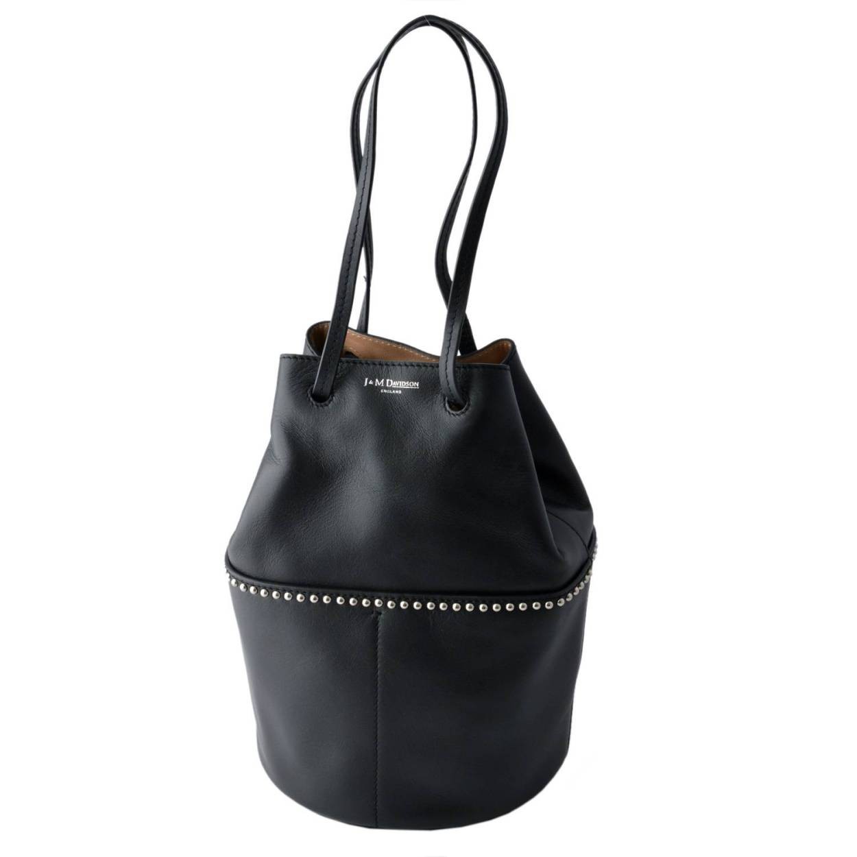 ジェイアンドエムデヴィッドソン J&M DAVIDSON  1428N 7314 9990 BLACK ミニ デイジー ウィズ スタッズ 円筒型 ハンドバッグ MINI DAISY WITH STUDS