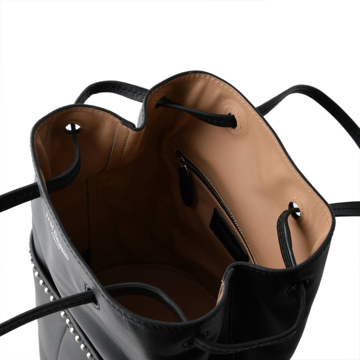 ジェイアンドエムデヴィッドソン J&M DAVIDSON  1428N 7314 9990 BLACK ミニ デイジー ウィズ スタッズ 円筒型 ハンドバッグ MINI DAISY WITH STUDS