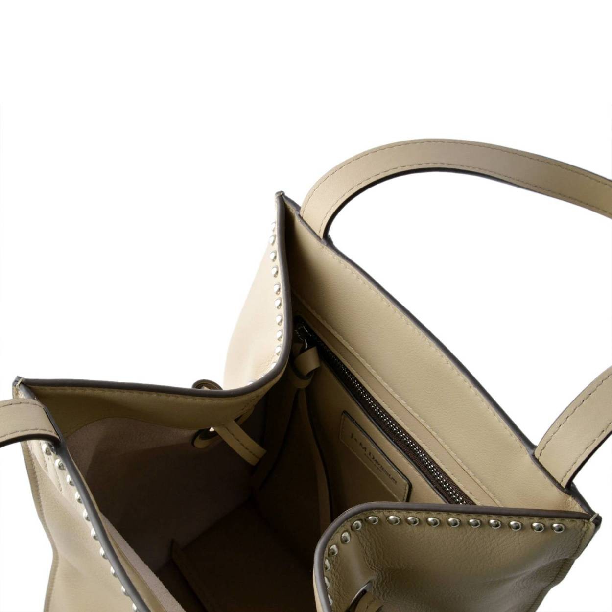 ジェイアンドエムデヴィッドソン J&M DAVIDSON  1531N 7314 6040 SAHARA BEIGE ベル ミニ ウィズ スタッズ スクエア型 変形 トートバッグ BELLE MINI WITH STUDS