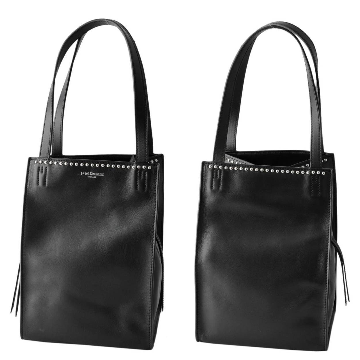 ジェイアンドエムデヴィッドソン J&M DAVIDSON  1531N 7314 9990 BLACK ベル ミニ ウィズ スタッズ スクエア型 変形 トートバッグ BELLE MINI WITH STUDS