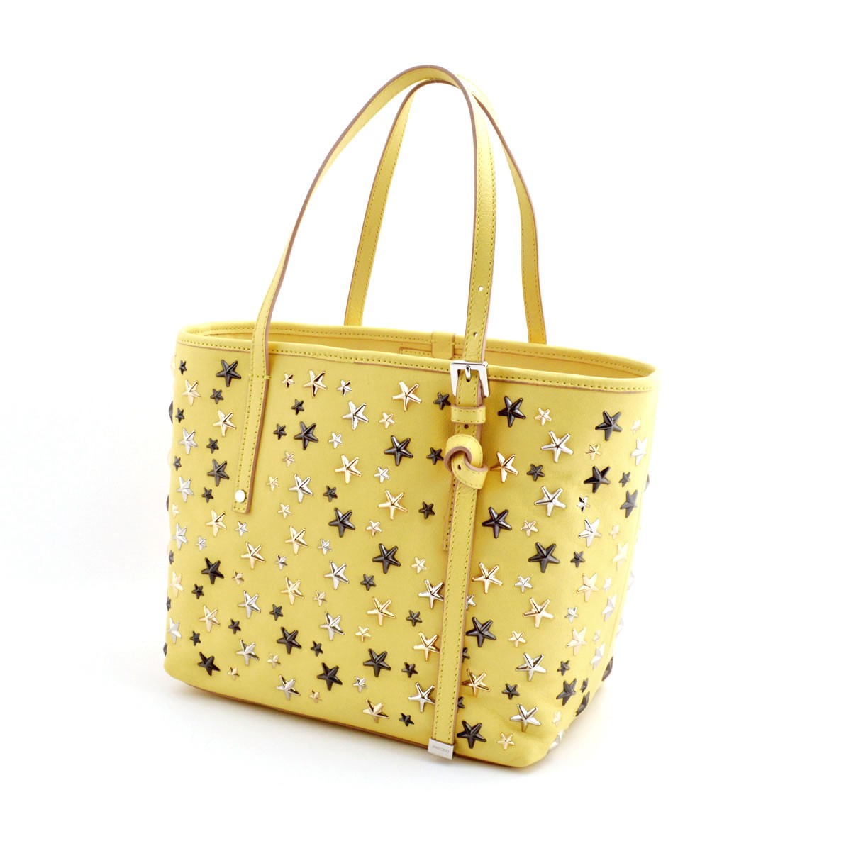 ジミーチュウ JIMMY CHOO SASHA/M/LTR 161 BUTTERCUP/METALLIC MIX スタースタッズ ショルダー・トートバッグ
