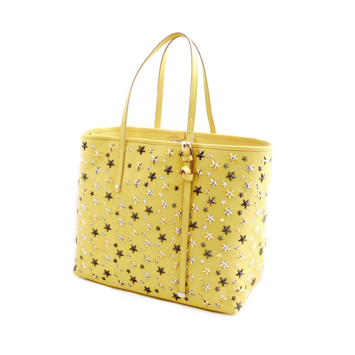 ジミーチュウ JIMMY CHOO SASHA/S/LTR 161 BUTTERCUP/METALLIC スタースタッズ トートバッグ