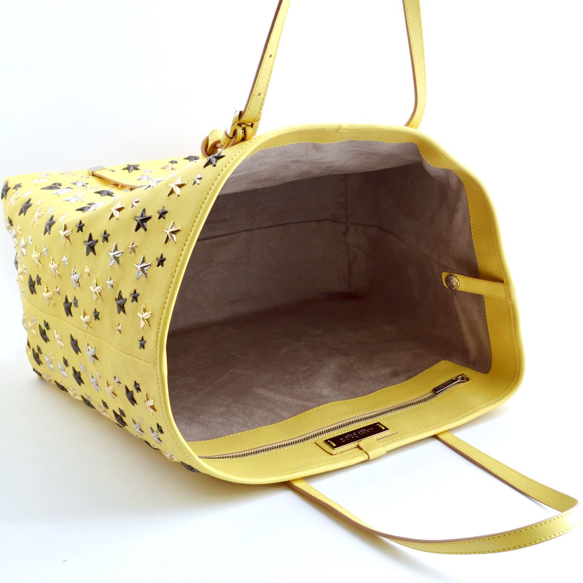 ジミーチュウ JIMMY CHOO SASHA/S/LTR 161 BUTTERCUP/METALLIC スタースタッズ トートバッグ