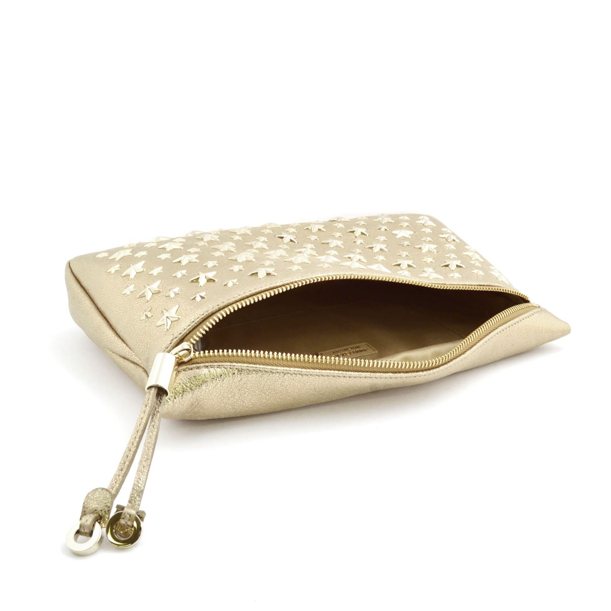 ジミーチュウ JIMMY CHOO ZENA/GTR 144 GOLD/GOLD スタースタッズ クラッチバッグ