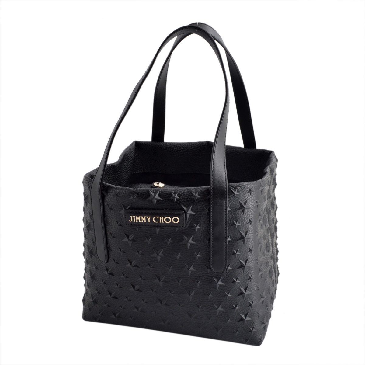 ジミーチュウ JIMMY CHOO SARA/S/EMG 151 BLACK スターエンボス スモール トートバッグ