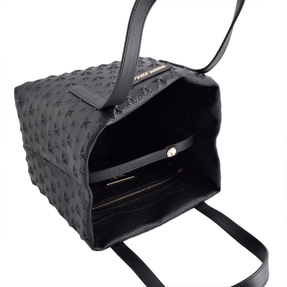 ジミーチュウ JIMMY CHOO SARA/S/EMG 151 BLACK スターエンボス スモール トートバッグ