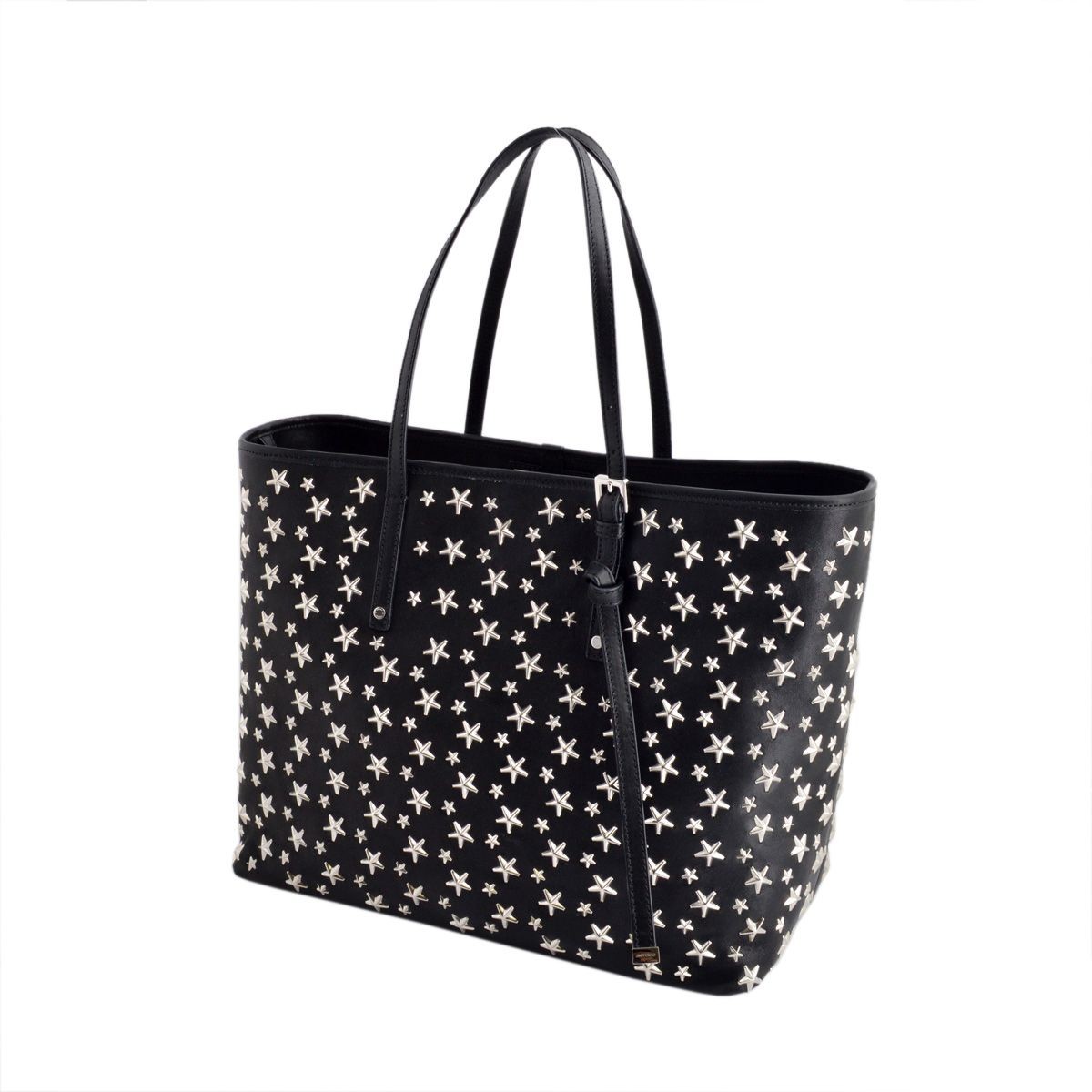 ジミーチュウ JIMMY CHOO SASHA/M-CST 123 BLACK スタースタッズ ショルダー・トートバッグ
