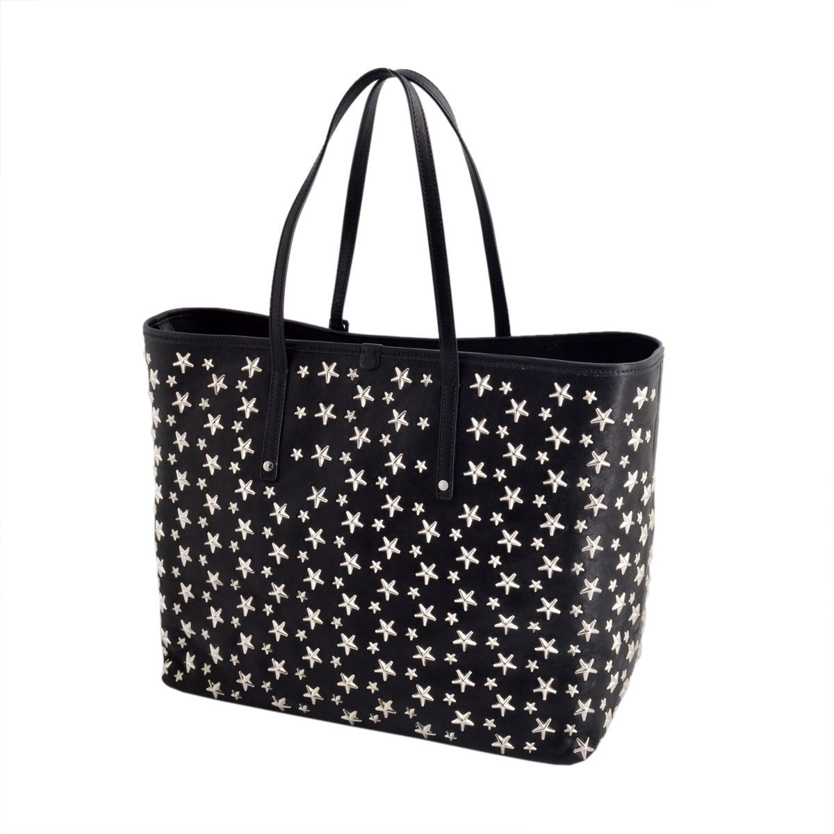 ジミーチュウ JIMMY CHOO SASHA/M-CST 123 BLACK スタースタッズ ショルダー・トートバッグ