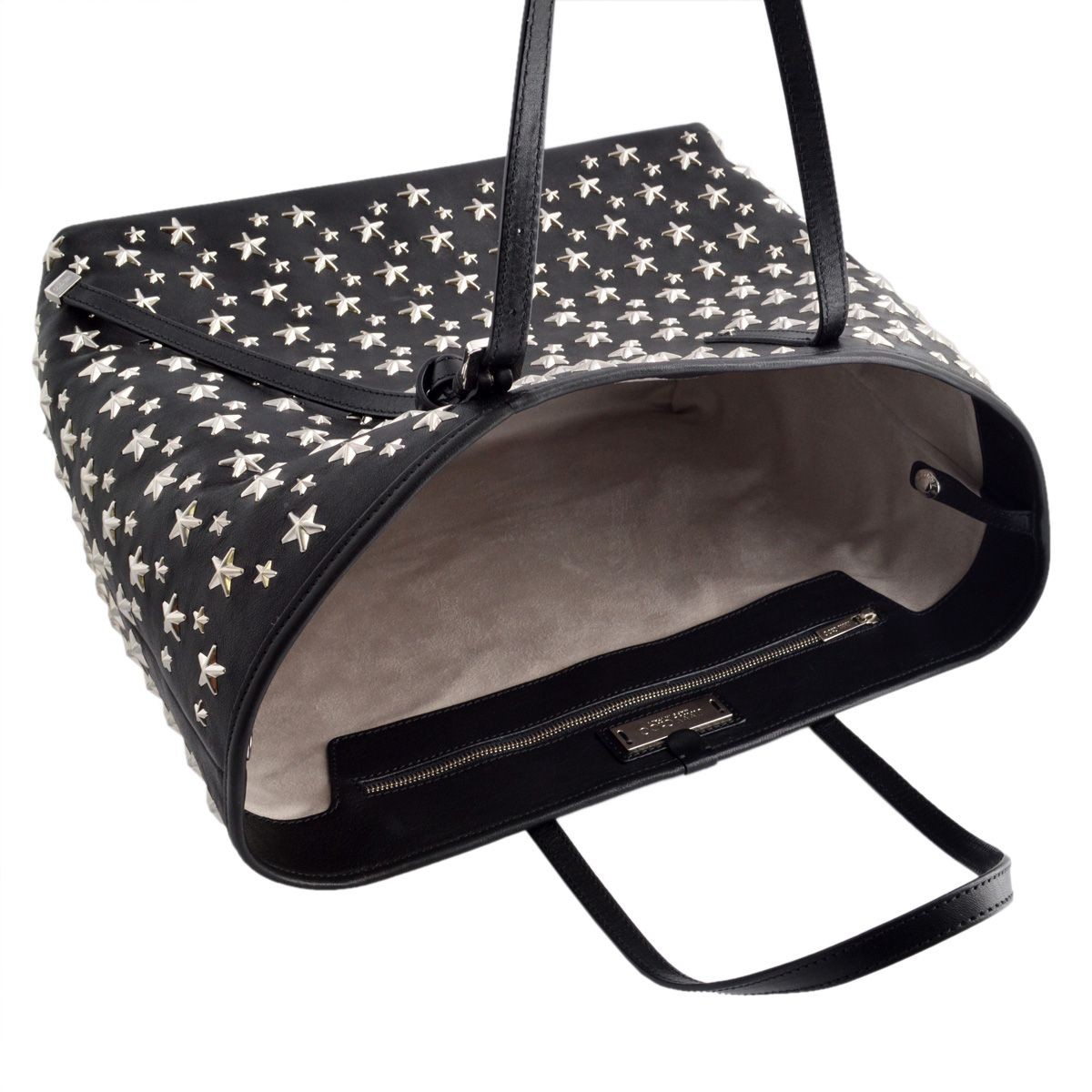 ジミーチュウ JIMMY CHOO SASHA/M-CST 123 BLACK スタースタッズ ショルダー・トートバッグ