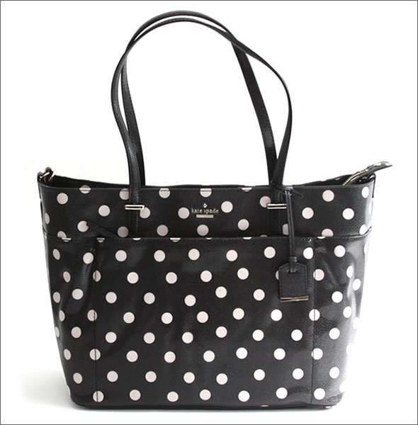 ケイトスペード Cedar Street Dot Francis Baby Bag オムツ替えマット付 ドット柄 マザーズバッグ ベビーバッグ  ≪2014AW≫ PXRU5125 096 Black/Deco Beige