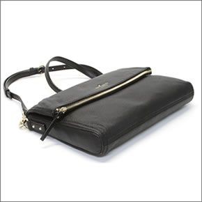 ケイトスペード COBBLE HILL carson ショルダーバッグ クロスボディ クラッチバッグ ソフトペプルドレザー ≪2015SS≫  PXRU4669 001 Black