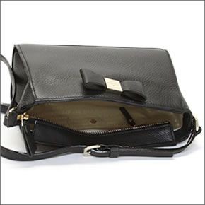 ケイトスペード RENNY DRIVE sienna リボンモチーフ ショルダーバッグ クロスボディ カウレザー ≪2015SS≫  PXRU5543 001 Black
