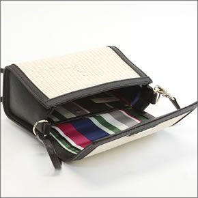 ケイトスペード Cedar Street Straw Magnolia かごバッグ ミニショルダーバッグ ストロー×サフィアーノレザー ≪2015SS≫ PWRU4257 159 Natural/Black