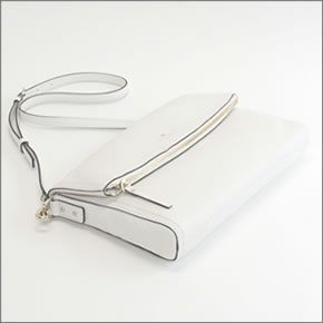 ケイトスペード Cobble Hill Carson ショルダーバッグ クロスボディ クラッチバッグ ソフトペプルドレザー ≪2015SS≫  PXRU4669 125 Bright White