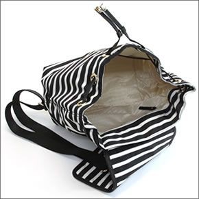 ケイトスペード Classic Nylon Molly クラシックナイロン ボーダー柄 リュックサック バックパック ≪2015SS≫  PXRU5475 071 Black/Clotted Cream