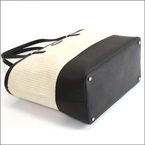 ケイトスペード Cedar Street Straw Small Harmony かごバッグ ショルダー・トートバッグ ストロー×サフィアーノレザー ≪2015SS≫ (A4サイズ対応) PXRU5685 159 Natural/Black