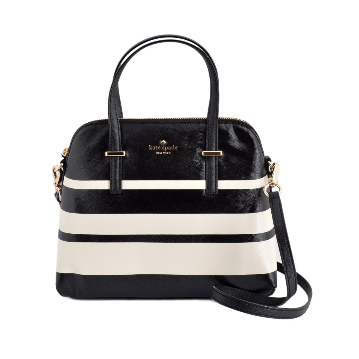 ケイトスペード Kate Spade PXRU6432 067 Black/Cement 2WAY ショルダー ハンドバッグ Cedar Street Stripe Maise