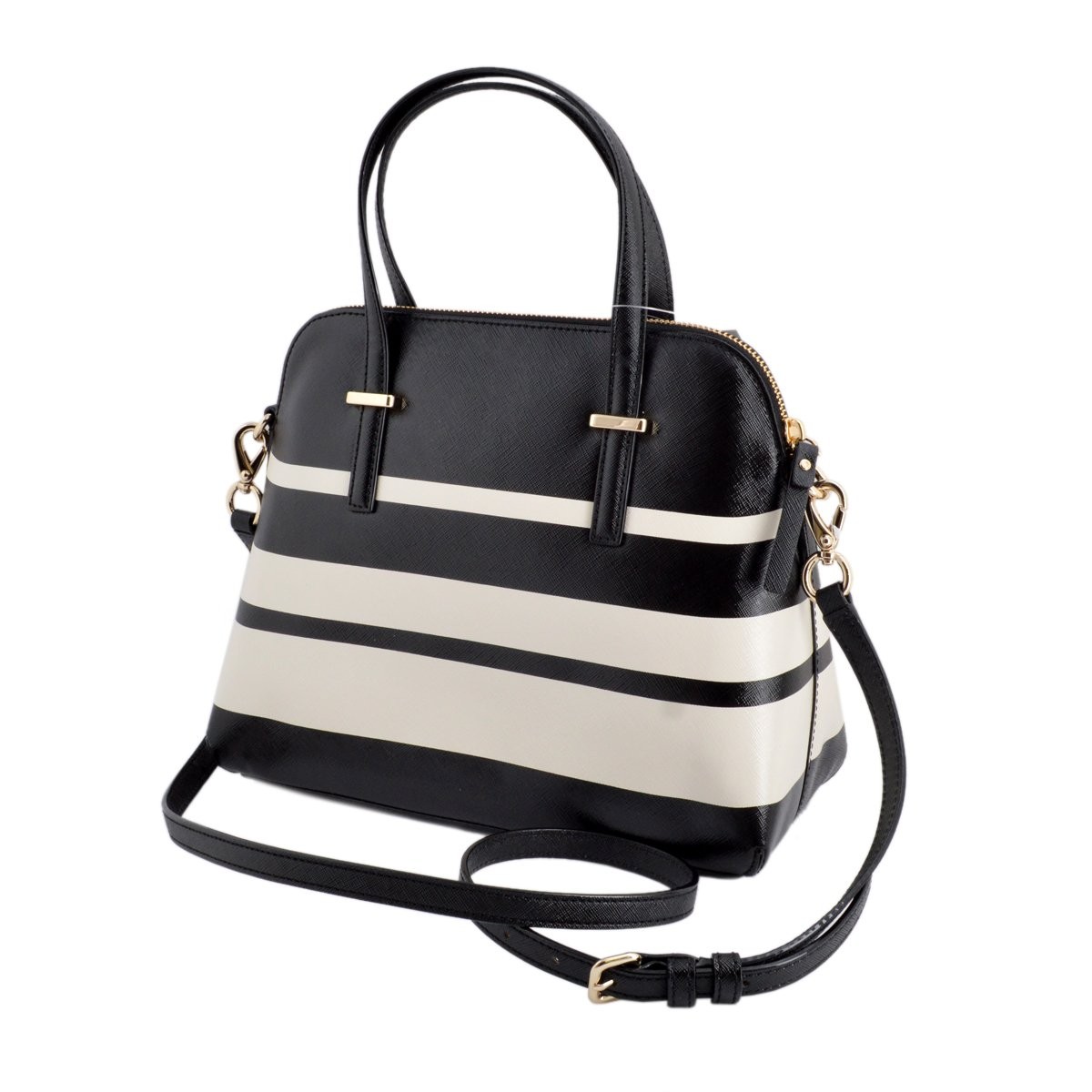 ケイトスペード Kate Spade PXRU6432 067 Black/Cement 2WAY ショルダー ハンドバッグ Cedar Street Stripe Maise