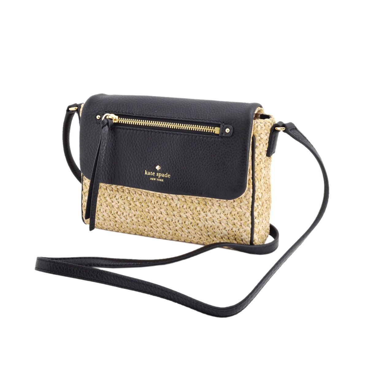ケイトスペード Kate Spade PWRU4846 159 Natural/Black ストロー×レザー 2WAY ミニショルダー ハンドバッグ かごバッグ Cobble Hill Straw Mini Toddy