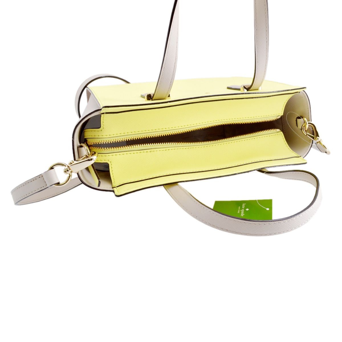 ケイトスペード Kate Spade PXRU5491 775 Crisp Linen/Lemonade バイカラー 2WAY ショルダー ハンドバッグ Cedar Street Small Hayden