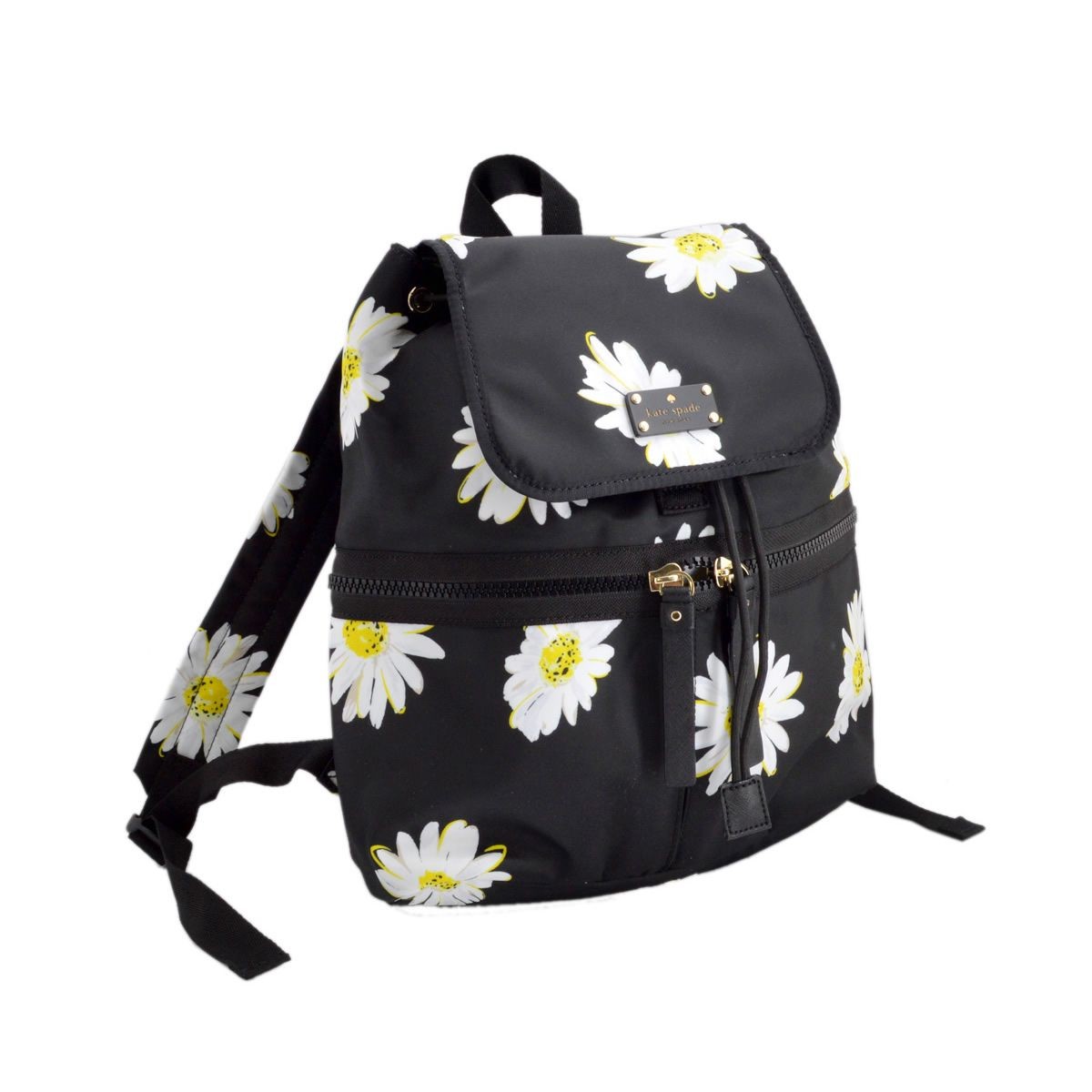 ケイトスペード Kate Spade PXRU6002 005 Black Falling Daisies デイジープリント ナイロン リュックサック バックパック Clark Court Nylon Marin