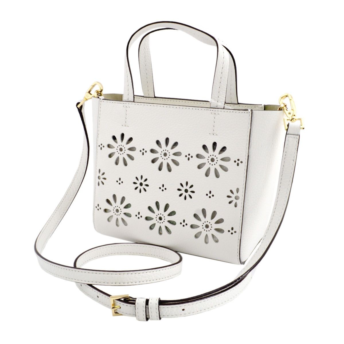 ケイトスペード Kate Spade PXRU6554 125 Bright White デイジー カットアウトデザイン 2WAY ショルダー ハンドバッグ Faye Drive Small Hallie