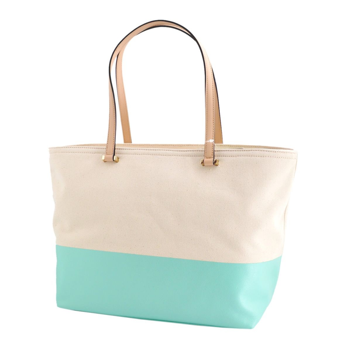 ケイトスペード Kate Spade PXRU6572 279 Natural/Mint Liqueur キャンバス ショルダー トートバッグ  A4サイズ対応 Lott Street Francis
