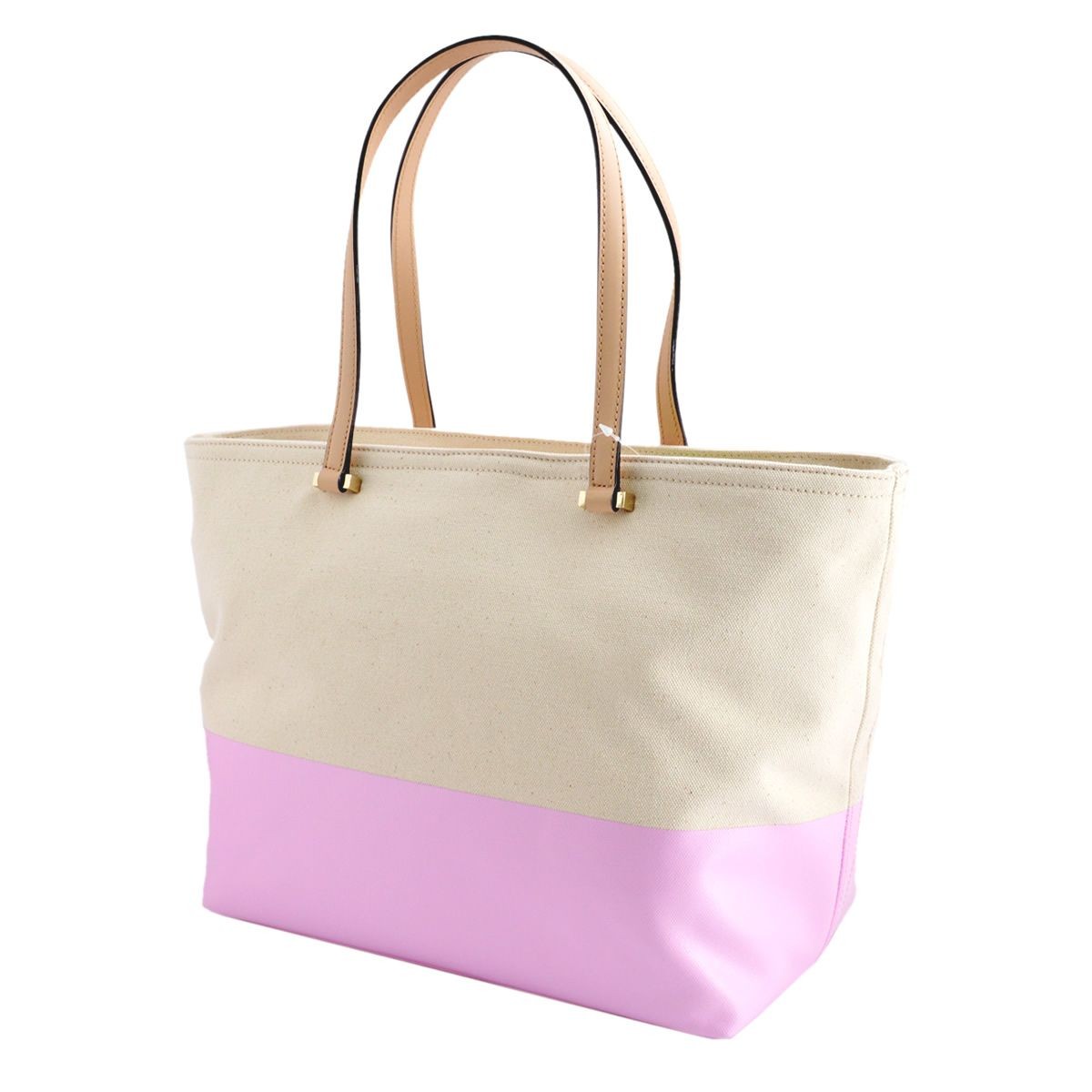 ケイトスペード Kate Spade PXRU6572 280 Natural/Vibrant Pink キャンバス ショルダー トートバッグ  A4サイズ対応 Lott Street Francis