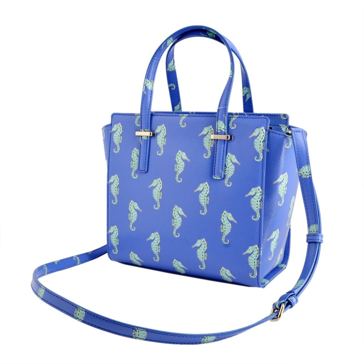 ケイトスペード Kate Spade PXRU6720 488 Adventure Blue タツノオトシゴ プリント 2WAY ショルダー ハンドバッグ Cedar Street Seahorses Small Hayden