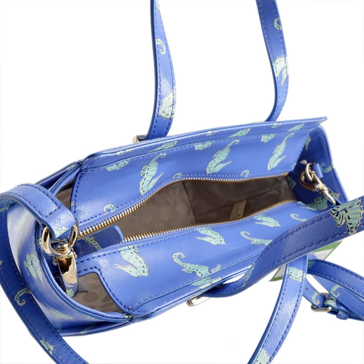 ケイトスペード Kate Spade PXRU6720 488 Adventure Blue タツノオトシゴ プリント 2WAY ショルダー ハンドバッグ Cedar Street Seahorses Small Hayden