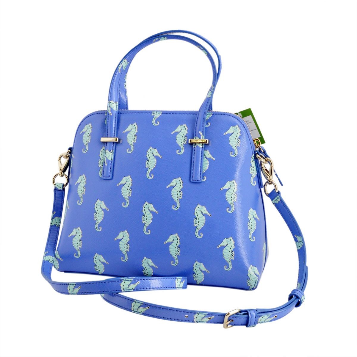 ケイトスペード Kate Spade PXRU6896 488 Adventure Blue タツノオトシゴ プリント 2WAY ショルダー ハンドバッグ Cedar Street Seahorses Maise