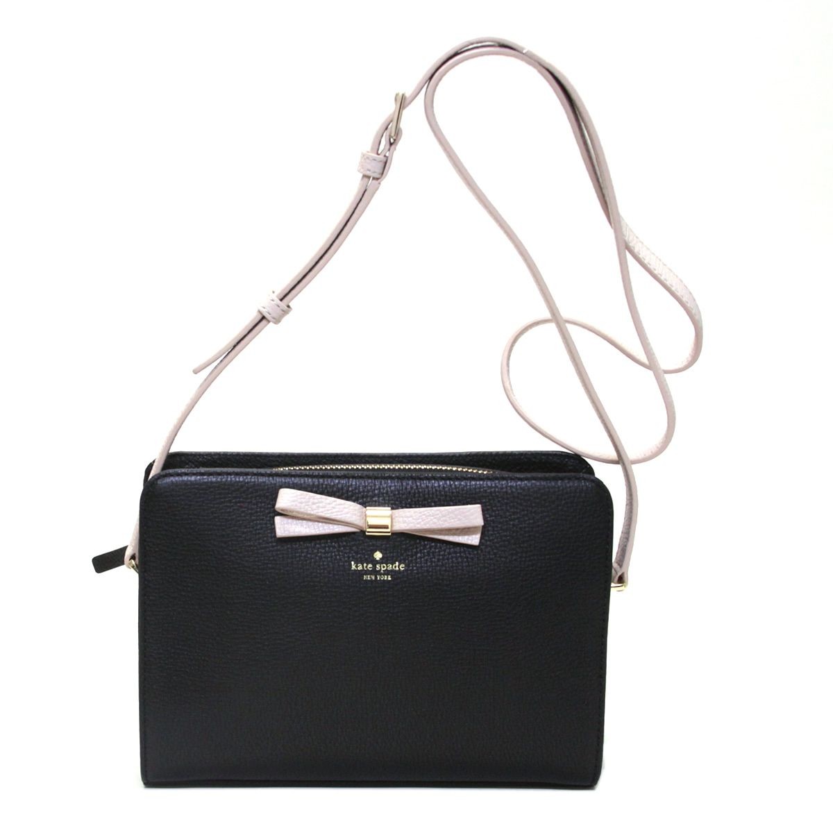 ケイトスペード Kate Spade PXRU6777 024 Black/Rose Cloud リボンモチーフ ショルダーバッグ クロスボディ Henderson Street Fannie
