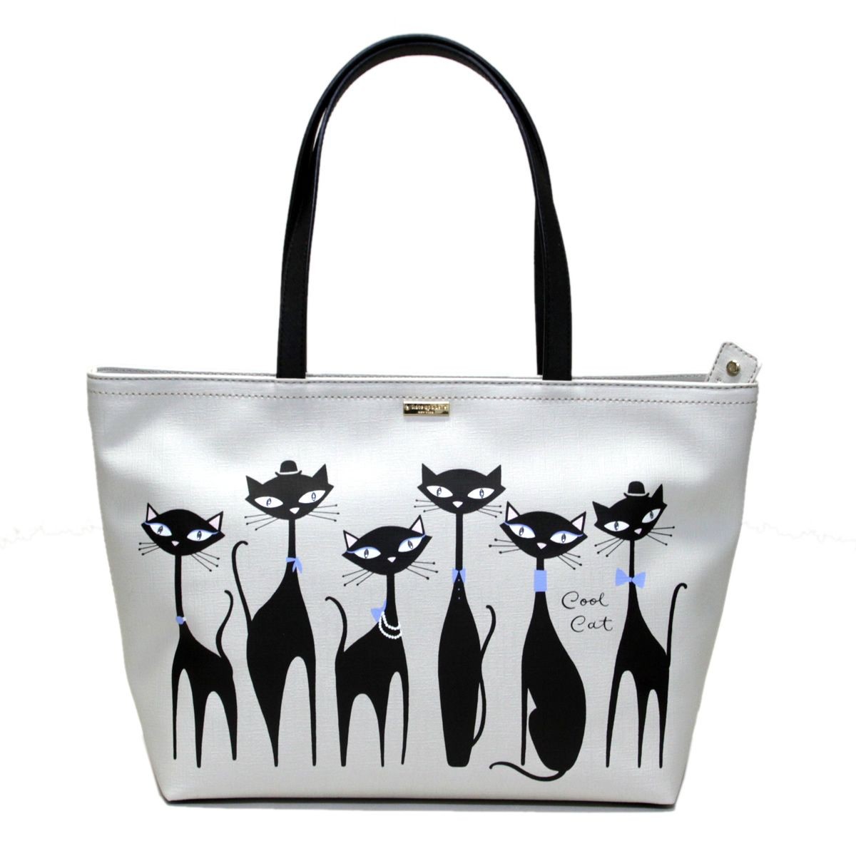 ケイトスペード Kate Spade PXRU7048 974 Multi 猫 ネコプリント ビジューアイ 底面リボン ショルダー・トートバッグ Jazz Things Up Cool Cat Francis