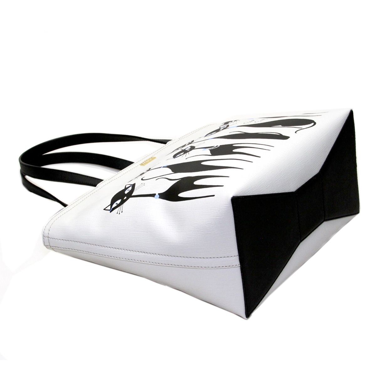 ケイトスペード Kate Spade PXRU7048 974 Multi 猫 ネコプリント ビジューアイ 底面リボン ショルダー・トートバッグ Jazz Things Up Cool Cat Francis